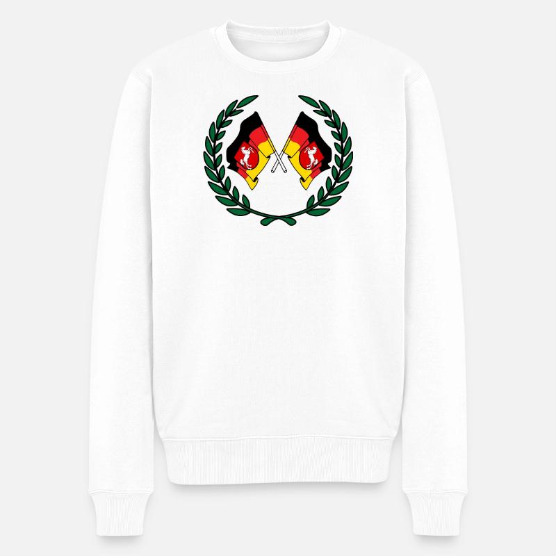 Drapeaux Couronne de laurier de Basse-Saxe - Pull Premium bio Homme - blanc