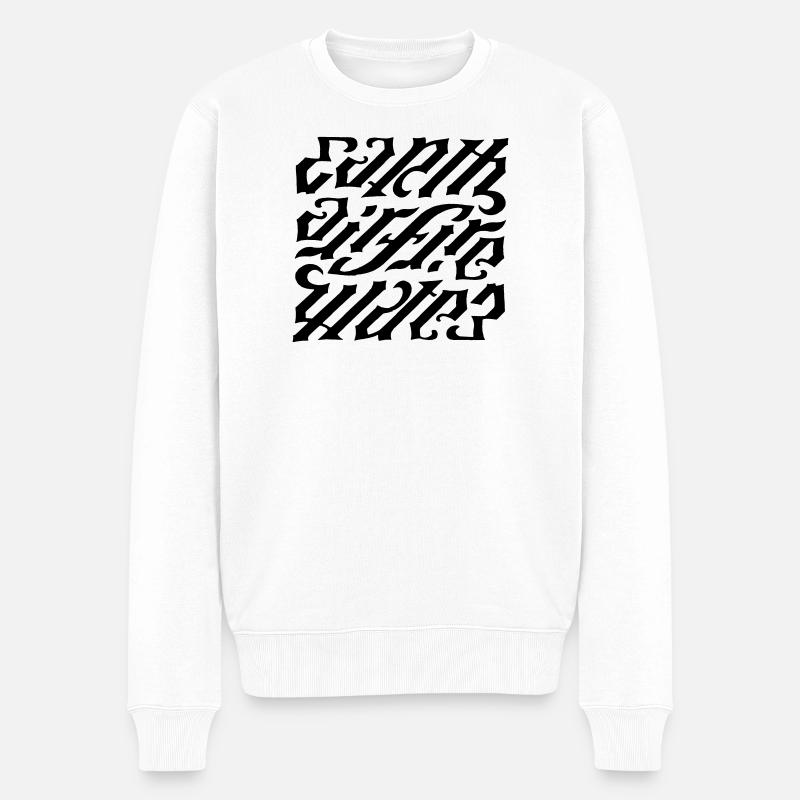 Ambigramme - terre-air-feu - Pull Premium bio Homme - blanc