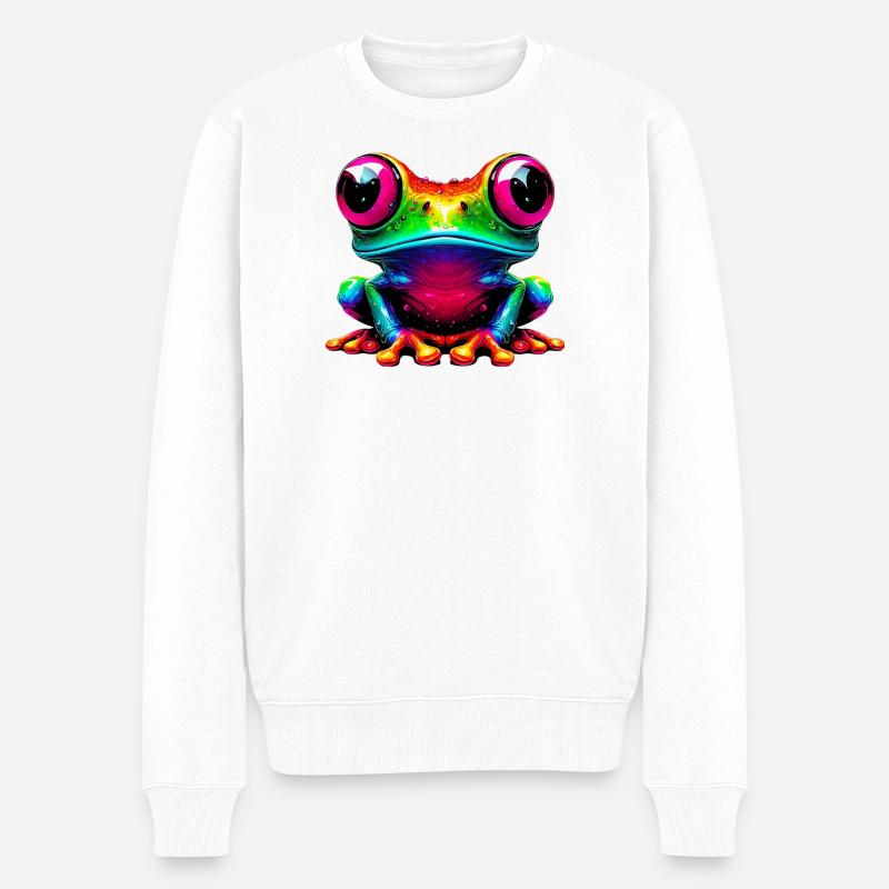 Frosch - Männer Premium Bio Pullover - Weiß