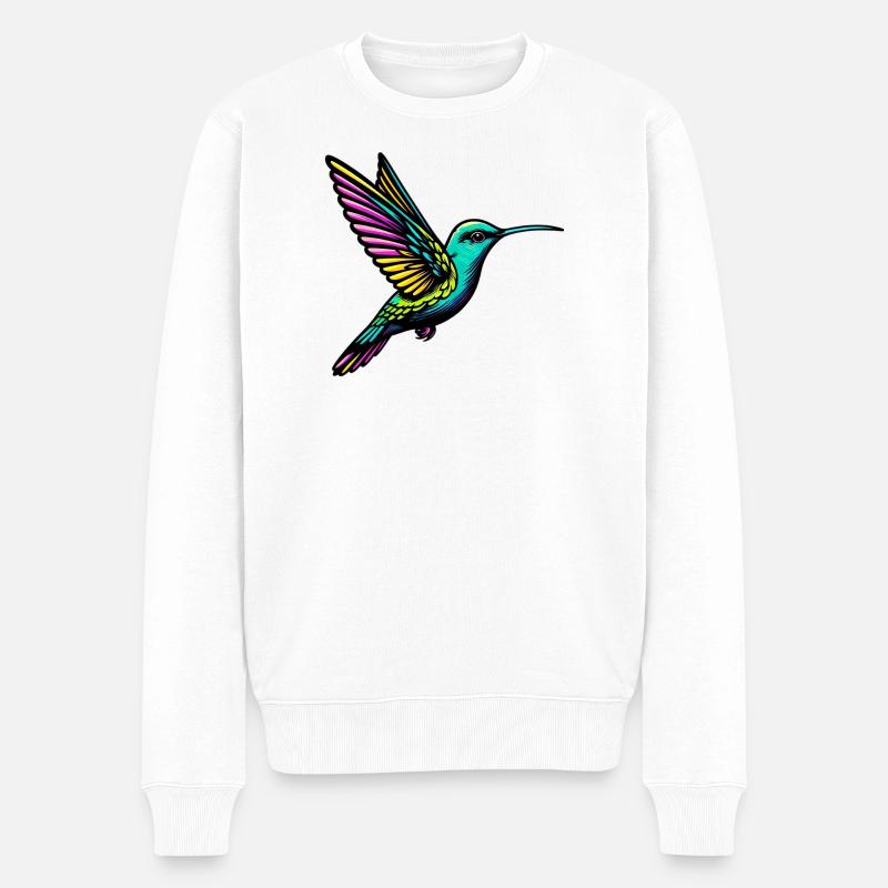 Kolibri - Männer Premium Bio Pullover - Weiß