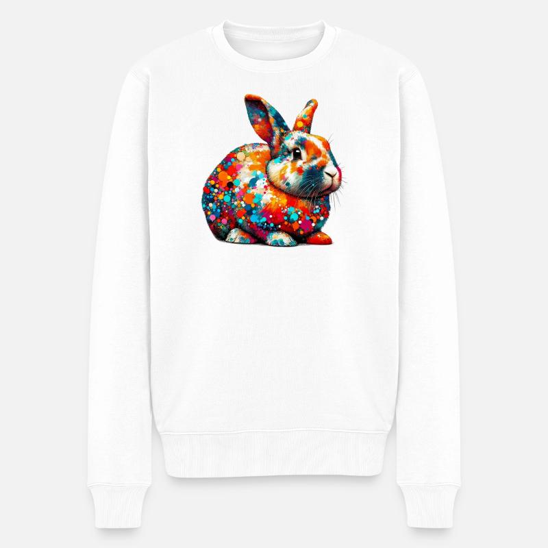 Kaninchen - Männer Premium Bio Pullover - Weiß