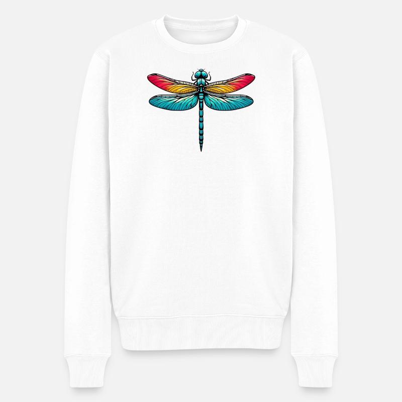 Libelle - Männer Premium Bio Pullover - Weiß