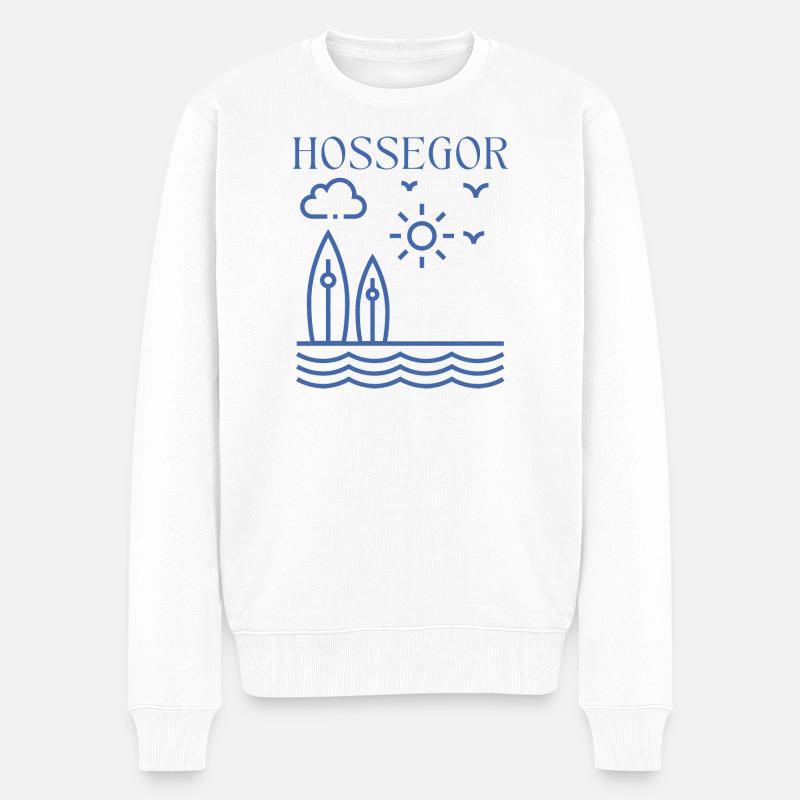 HOSSEGOR - Pull Premium bio Homme - blanc
