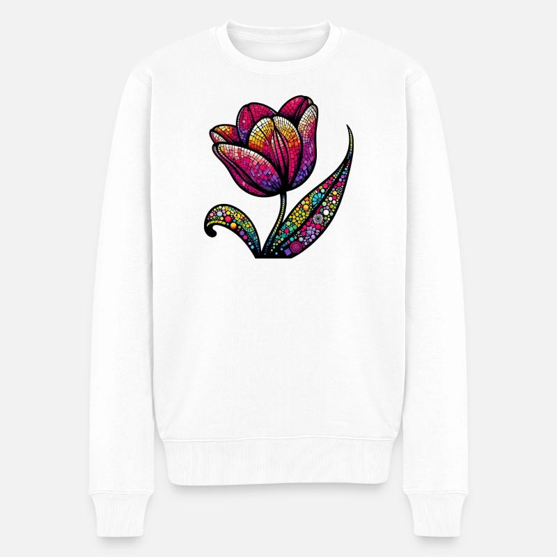 Tulipe - Pull Premium bio Homme - blanc