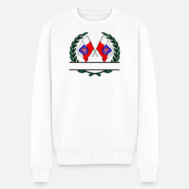 Drapeaux Thuringe couronne de laurier bannière - Pull Premium bio Homme - blanc