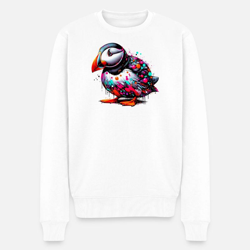 Papageitaucher - Männer Premium Bio Pullover - Weiß