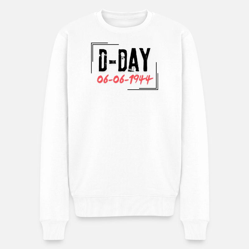 D-Day - Männer Premium Bio Pullover - Weiß
