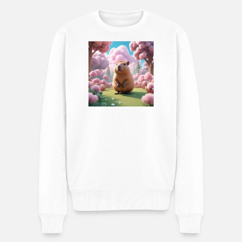 Capybara - Männer Premium Bio Pullover - Weiß