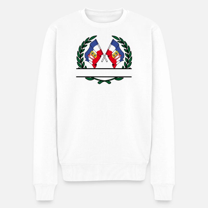 Drapeaux Schleswig Holstein couronne de laurier bannière - Pull Premium bio Homme - blanc