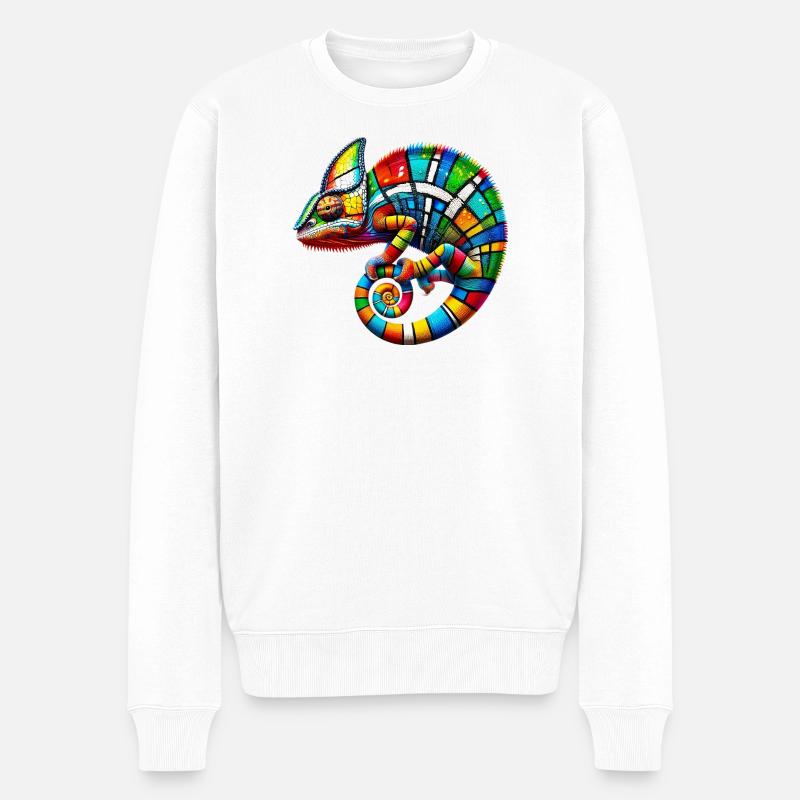 Caméléon Mondrian - Pull Premium bio Homme - blanc