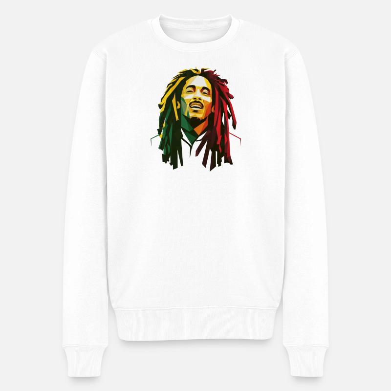 Rasta-König - Männer Premium Bio Pullover - Weiß