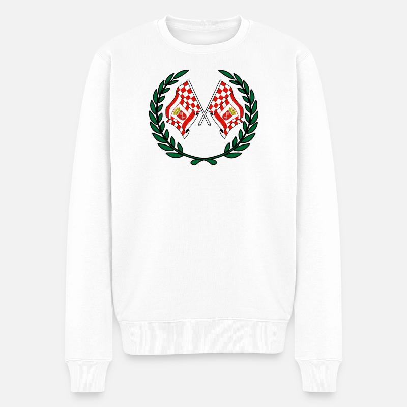 Drapeaux Brême couronne de laurier - Pull Premium bio Homme - blanc