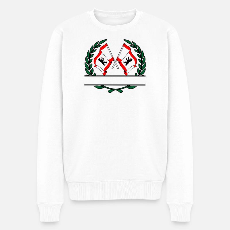 Drapeaux Berlin couronne de laurier bannière - Pull Premium bio Homme - blanc