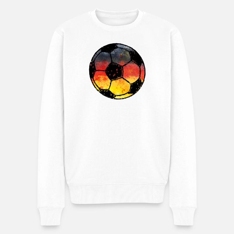 Fußball Deutschland - schwarz rot gold  - Männer Premium Bio Pullover - Weiß
