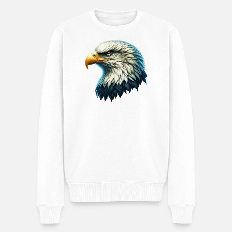 Adler - Männer Premium Bio Pullover - Weiß