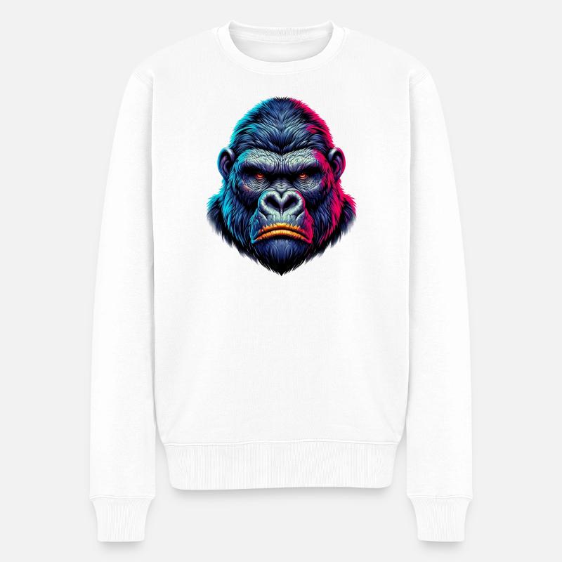 Gorilla - Männer Premium Bio Pullover - Weiß