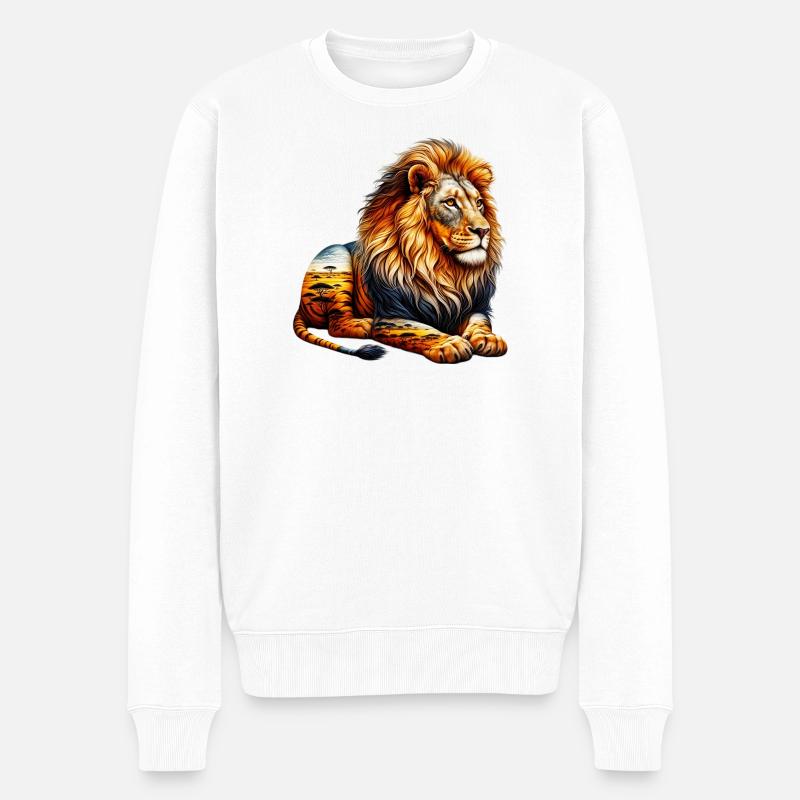 Lion - Pull Premium bio Homme - blanc