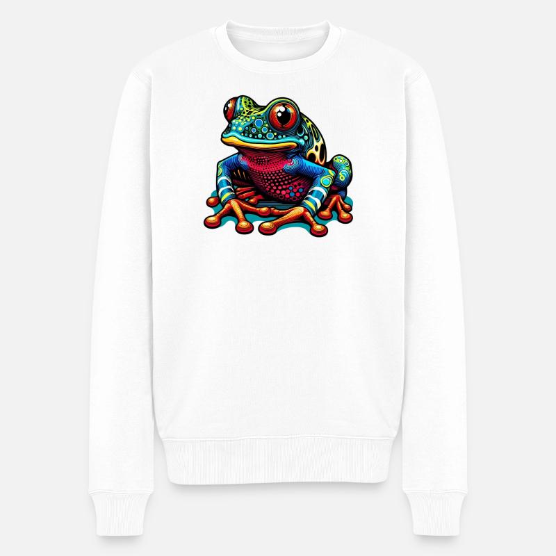 Frosch - Männer Premium Bio Pullover - Weiß