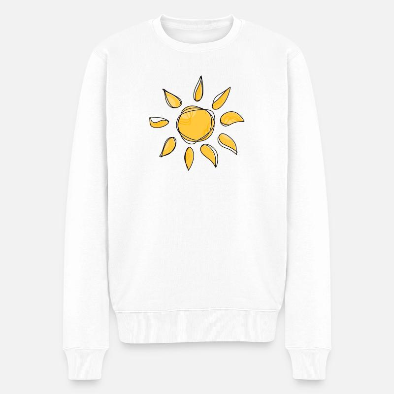 Sonne - Männer Premium Bio Pullover - Weiß