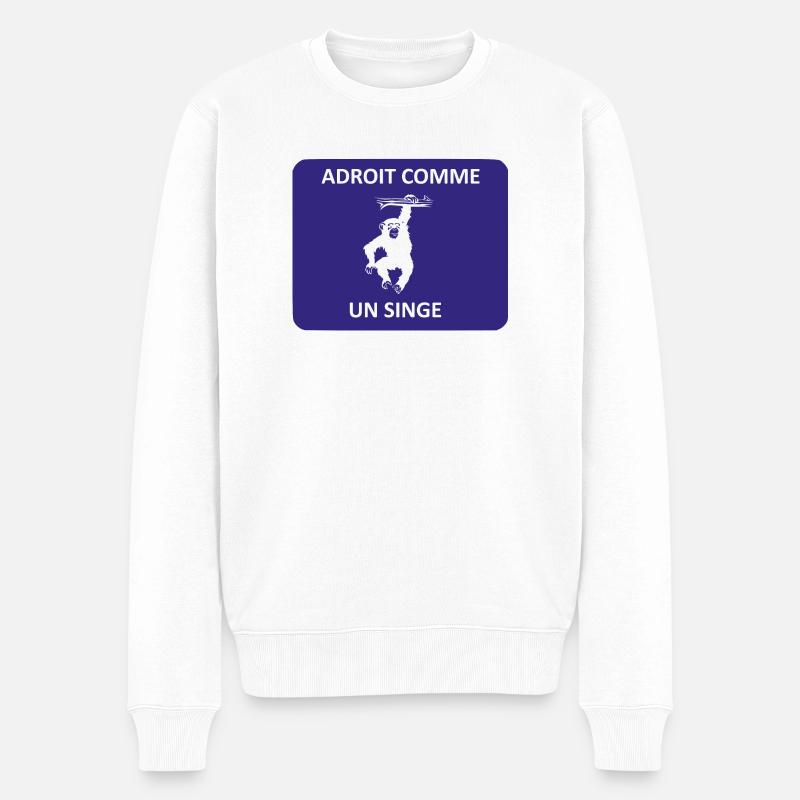 Geschickt wie ein Affe - Männer Premium Bio Pullover - Weiß