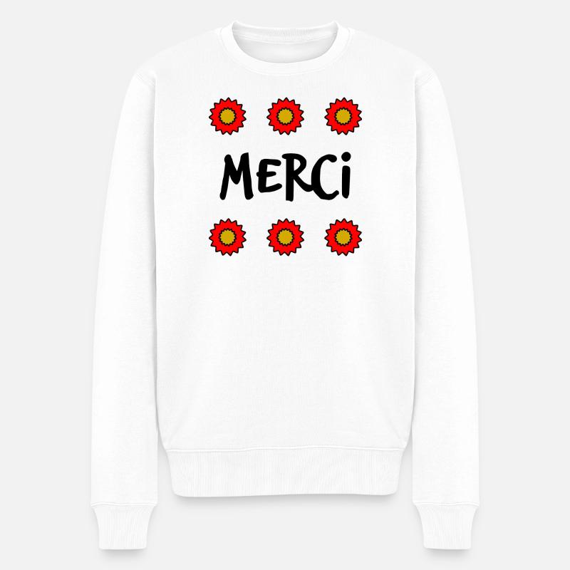 MAÎTRESSE. MAITRE. MERCI. MERCI MAÎTRESSE - Pull Premium bio Homme - blanc