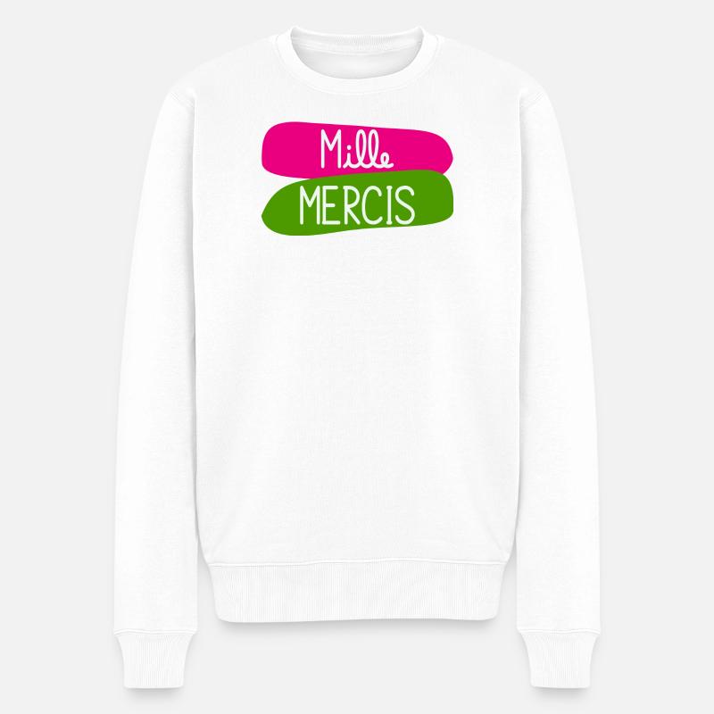 MAÎTRESSE. MAITRE. MERCI. MERCI MAÎTRESSE - Pull Premium bio Homme - blanc