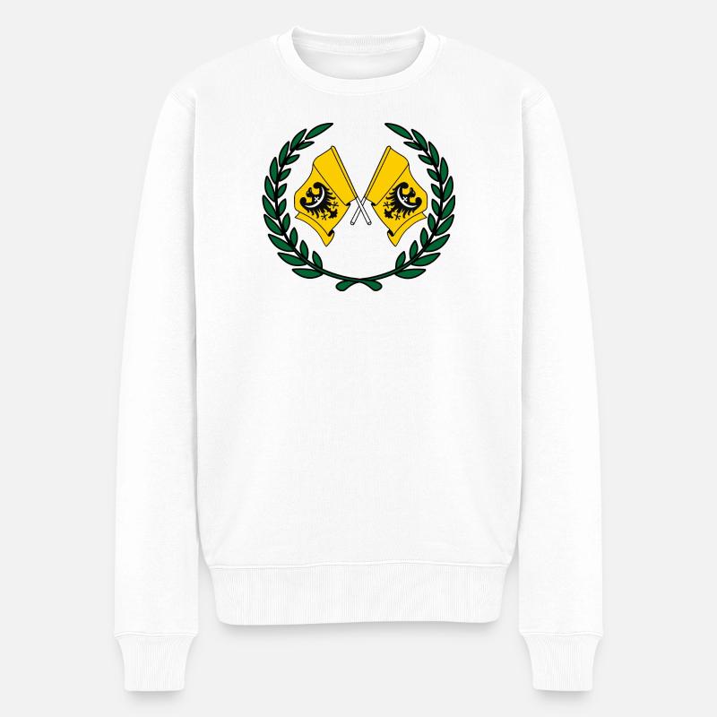 Fahnen Niederschlesischer Lorbeerkranz - Männer Premium Bio Pullover - Weiß