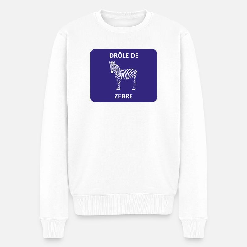 Seltsames Zebra - Männer Premium Bio Pullover - Weiß
