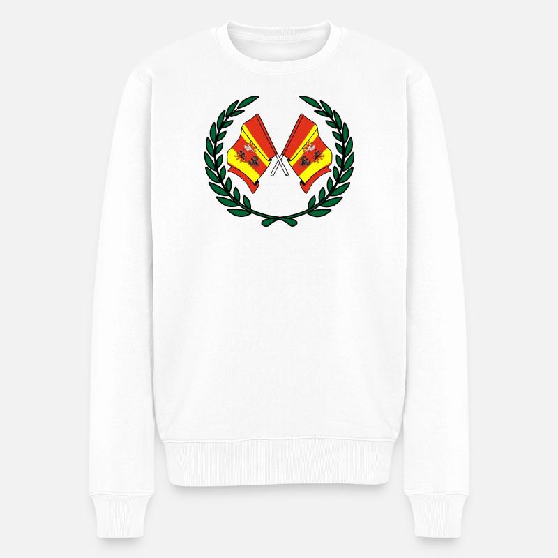 Flaggen Lorbeerkranz - Männer Premium Bio Pullover - Weiß