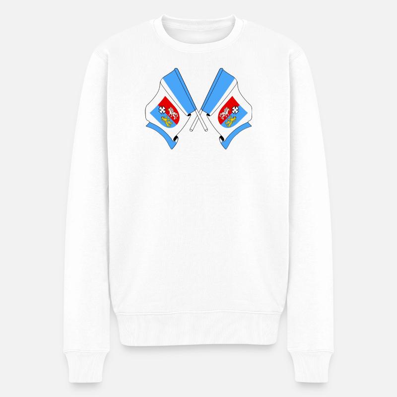 Deux drapeaux Subcarpatie - Pull Premium bio Homme - blanc