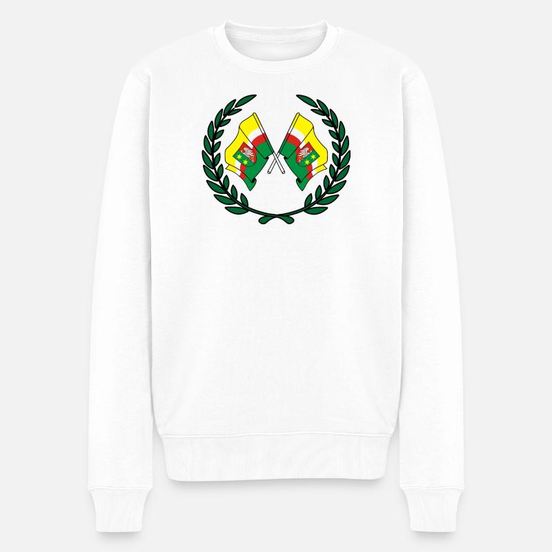 Drapeaux Couronne de laurier Lubusz - Pull Premium bio Homme - blanc