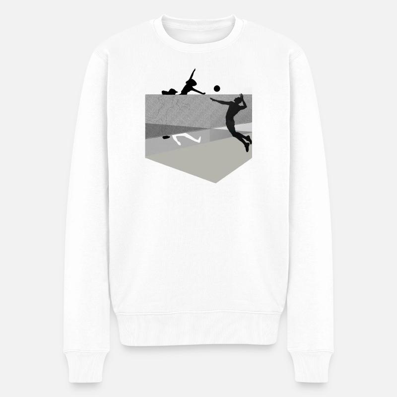 Dynamique au volleyball - Pull Premium bio Homme - blanc