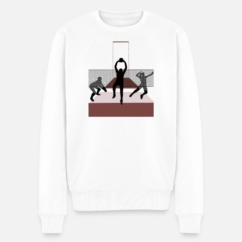 Travail d’équipe au volleyball - Pull Premium bio Homme - blanc