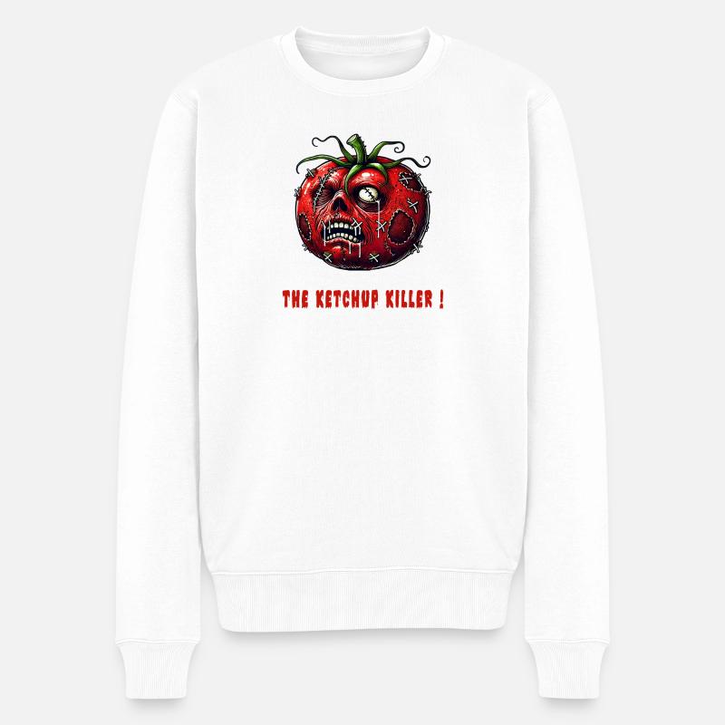 The Ketchup Killer - Männer Premium Bio Pullover - Weiß