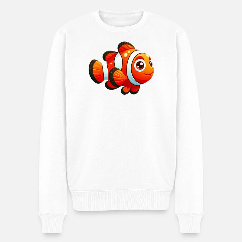 Clownfisch - Männer Premium Bio Pullover - Weiß