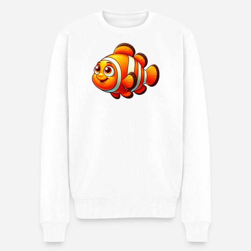 Clownfisch - Männer Premium Bio Pullover - Weiß