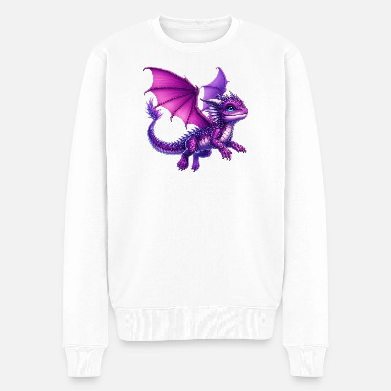 Drache - Männer Premium Bio Pullover - Weiß
