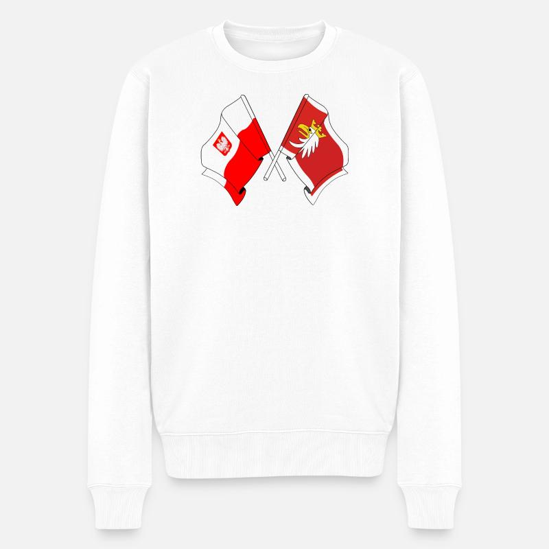 Drapeau Pologne, Warmie Mazurie - Pull Premium bio Homme - blanc