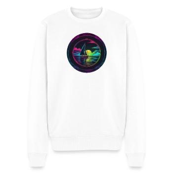 Neonsegler am Abendrot - Männer Premium Bio Pullover - Weiß - Vorne - Thijin (182cm)