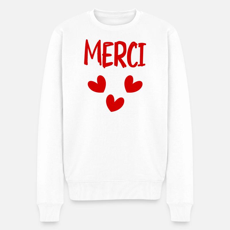 MAÎTRESSE. MERCI. MERCI MAÎTRESSE - Pull Premium bio Homme - blanc