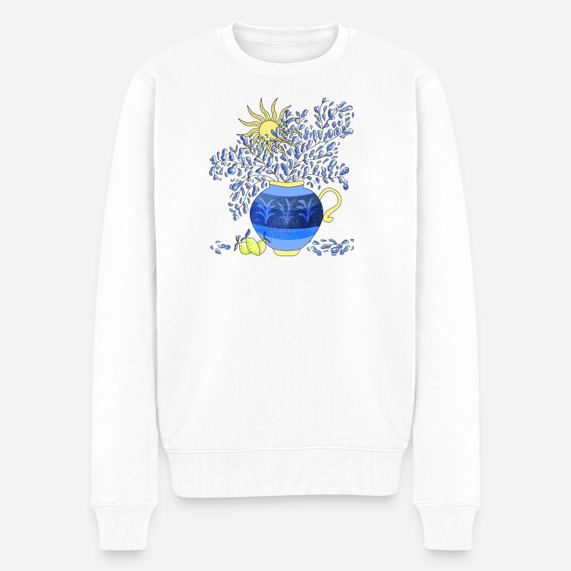 Vase aux citrons - Pull Premium bio Homme - blanc
