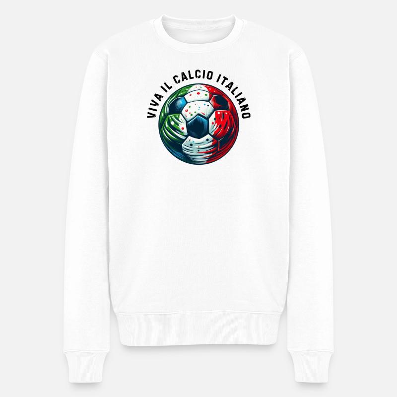 Italienischer Fußball - Männer Premium Bio Pullover - Weiß