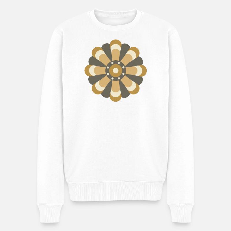 Goldene & braune Blume - Männer Premium Bio Pullover - Weiß
