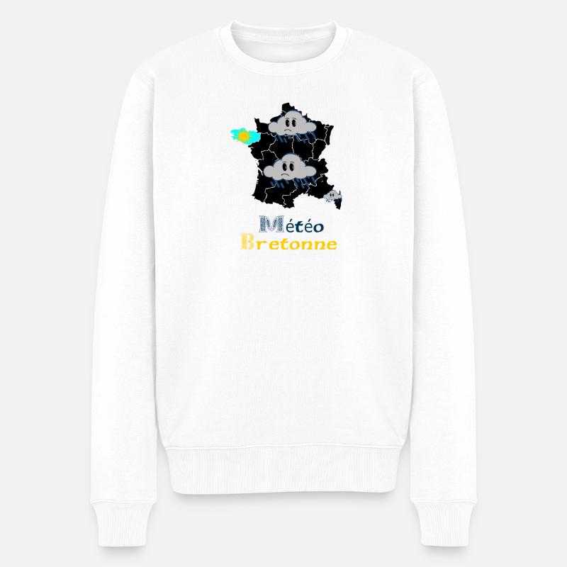 Bretonisches Wetter - Männer Premium Bio Pullover - Weiß