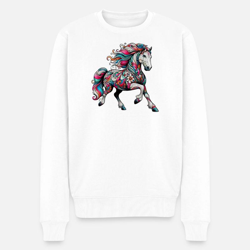 Cheval - Pull Premium bio Homme - blanc