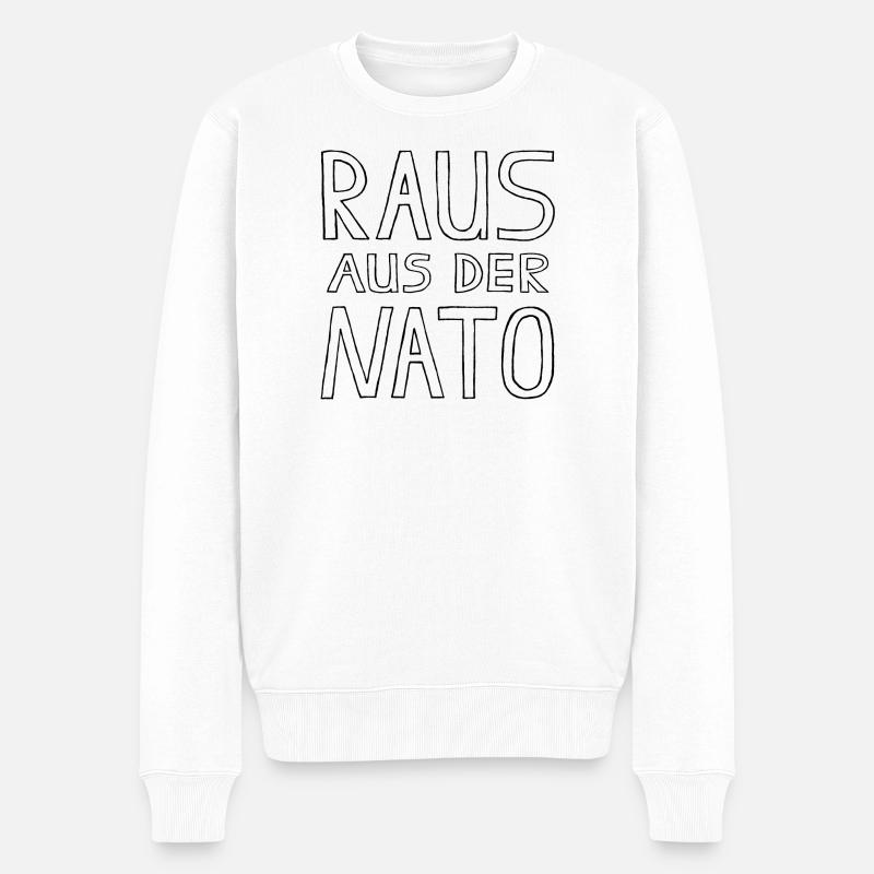 RAUS AUS DER NATO - Männer Premium Bio Pullover - Weiß