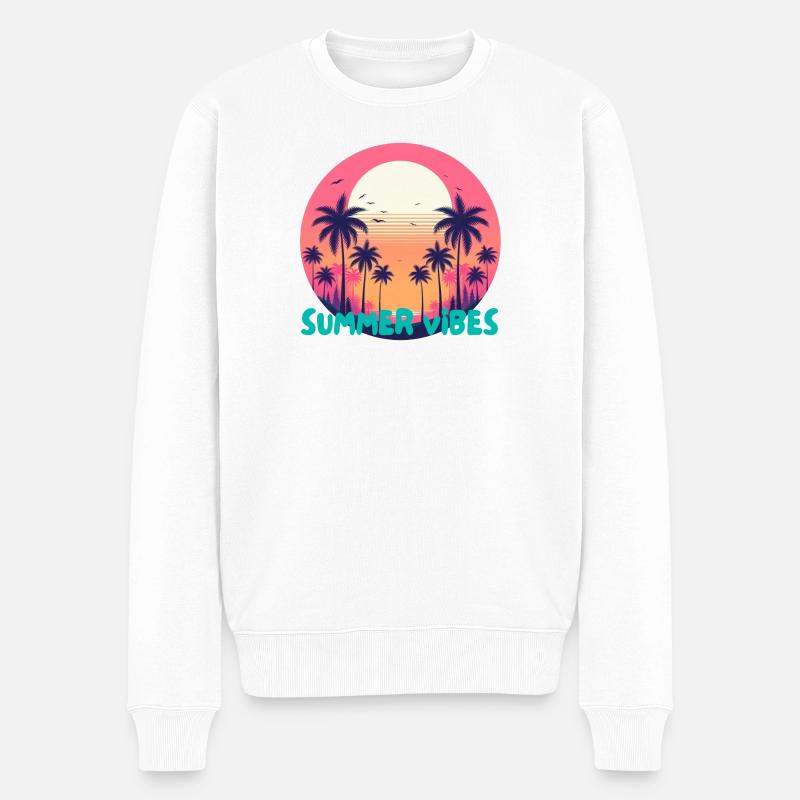 Ambiance estivale - Pull Premium bio Homme - blanc