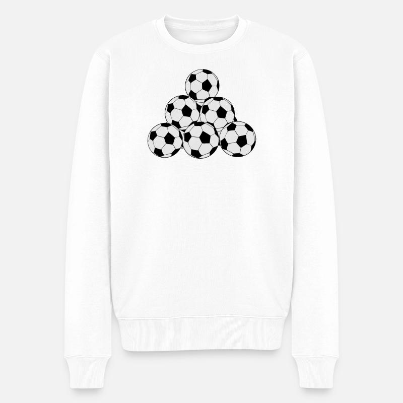 Ein Haufen Fußballbälle - Männer Premium Bio Pullover - Weiß