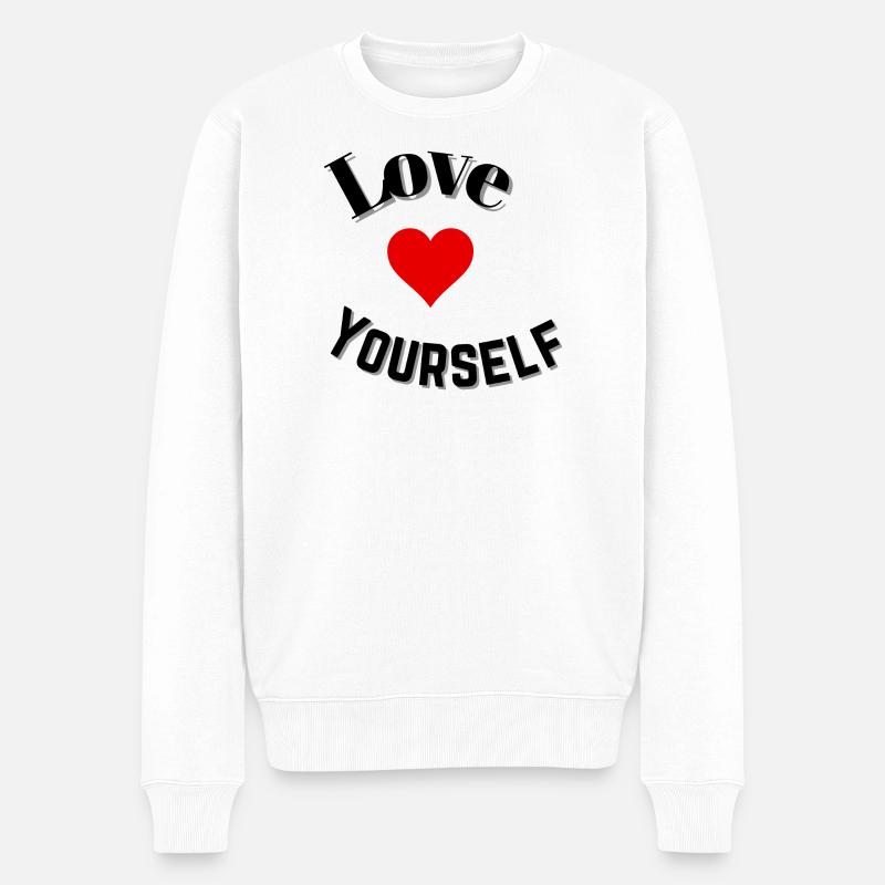 Sich selbst lieben - Männer Premium Bio Pullover - Weiß