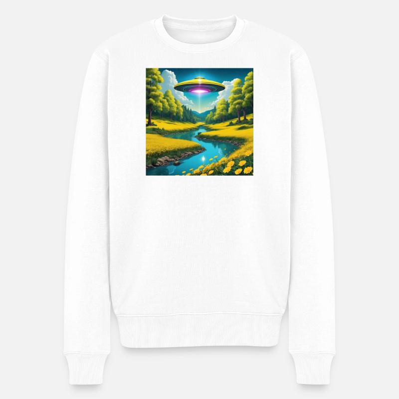 UFO - Männer Premium Bio Pullover - Weiß